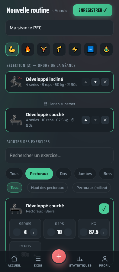 Création de routine